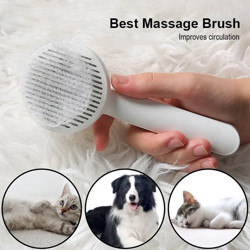 Self-Cleaning Slicker Brush – Gentle on Skin, Removes Undercoat, Dogs & Cats — image 7