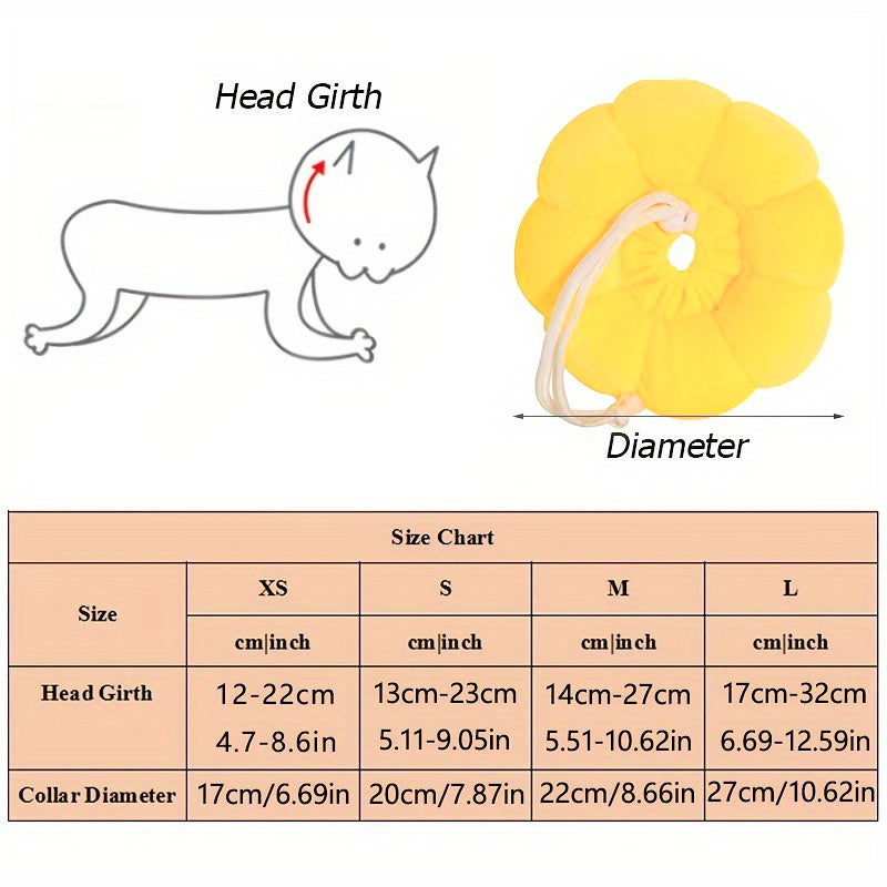 Sunflower Recovery Cone Collar – Adjustable E-Collar for Cats & Small Dogs — image 10