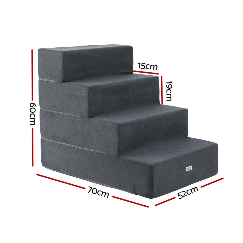 i.Pet Dog Ramp Foam Dog Cover Stairs Portable Cat Ladder For Sofa Bed 4 Steps — image 2