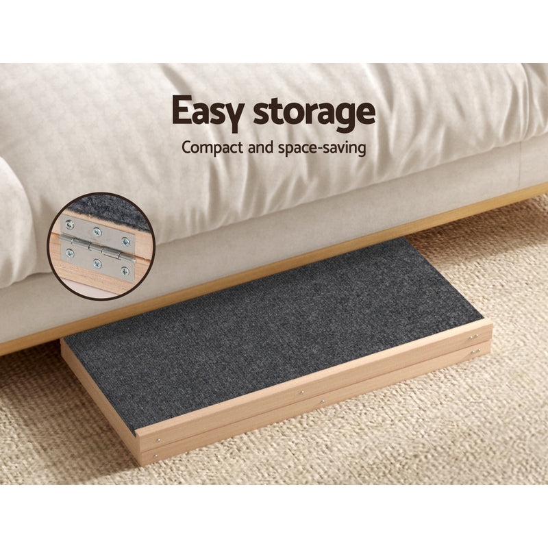 i.Pet Dog Ramp 70cm Adjustable Height Wooden Steps Stairs For Bed Sofa Car Foldable — image 6