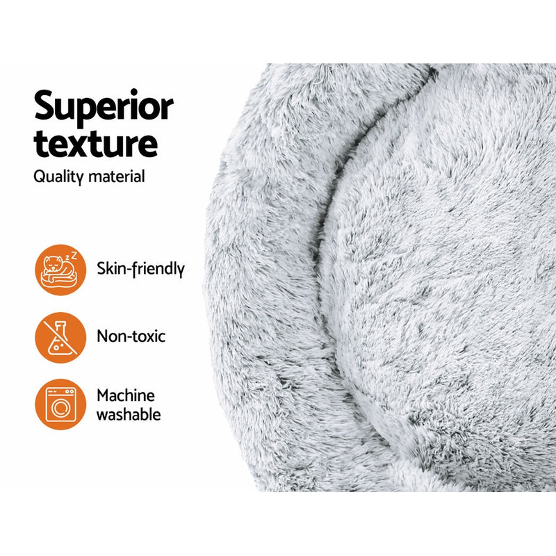i.Pet Pet Bed Dog Cat 110cm Calming Extra Large Soft Plush Light Charcoal — image 4