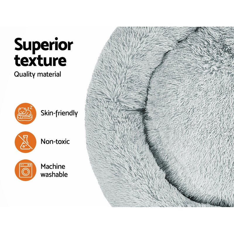 i.Pet Pet Bed Dog Cat 110cm Calming Extra Large Soft Plush Light Grey β image 4