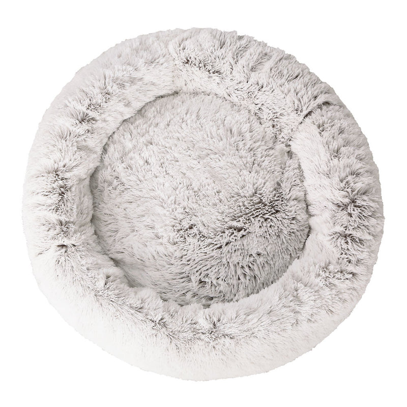 i.Pet Pet Bed Dog Cat 110cm Calming Extra Large Soft Plush White Brown β image 3