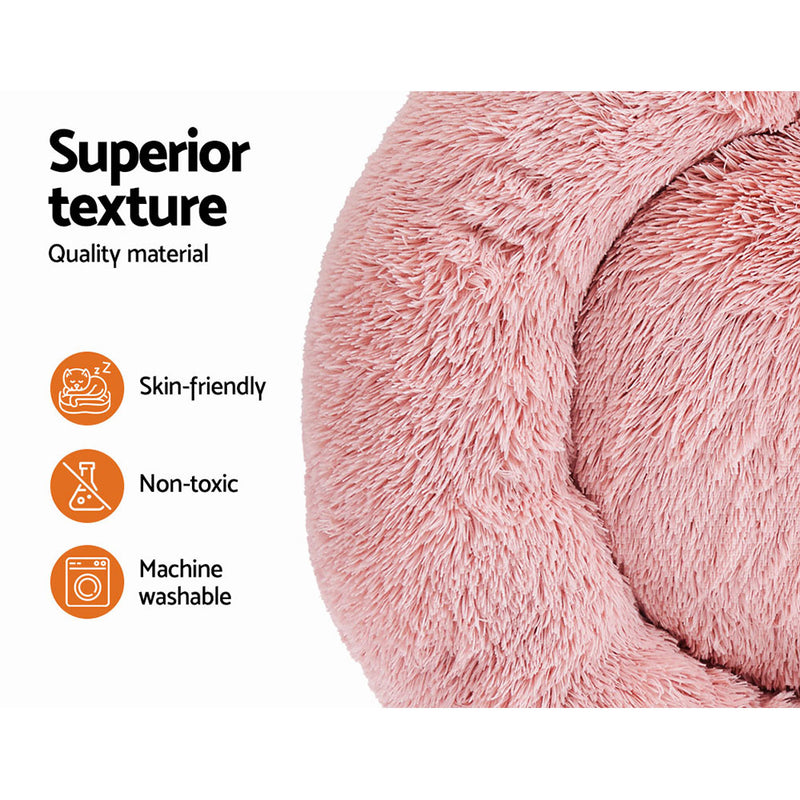 i.Pet Pet Bed Dog Cat 90cm Large Calming Soft Plush Pink β image 4