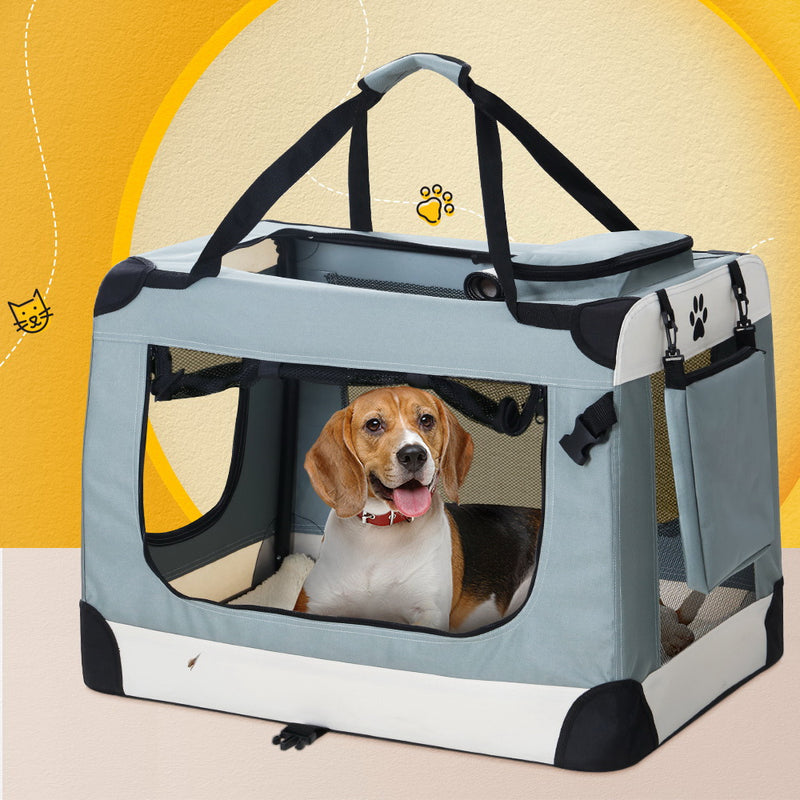 i.Pet Pet Carrier Soft Crate Dog Cat Travel 90x61CM Portable Foldable Car 2XL — image 8