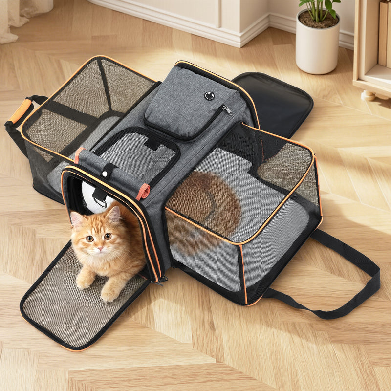 i.Pet Pet Carrier Bag Foldable Expandable Dog Cat Travel Cage Portable Car Kennel — image 7