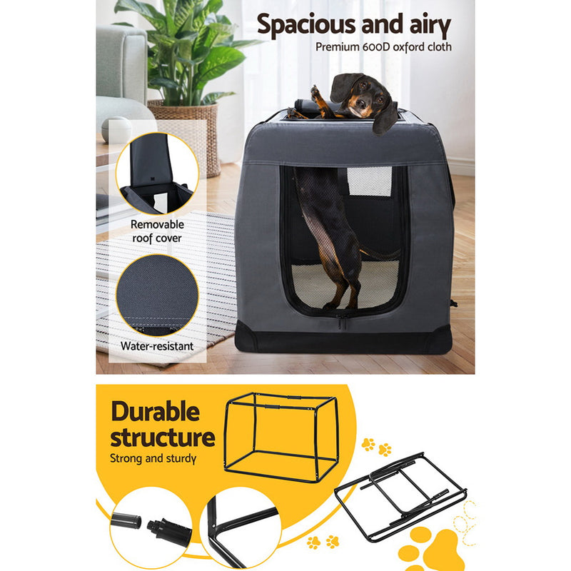 i.Pet Pet Carrier Soft Crate Dog Cat Travel 82x58CM Portable Foldable Car XL — image 5