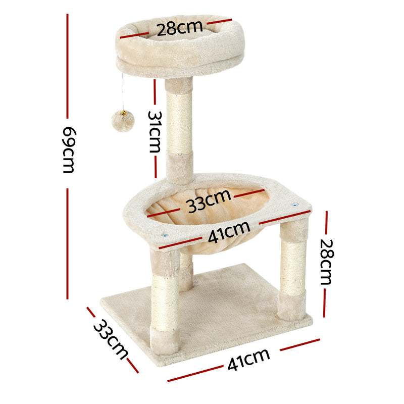 i.Pet 69cm Cat Tree Tower – Scratching Post, Condo & Toy House — image 2