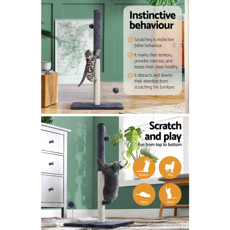 i.Pet 105cm Cat Tree Scratcher Tower – Multi-Level Condo, Grey — image 4