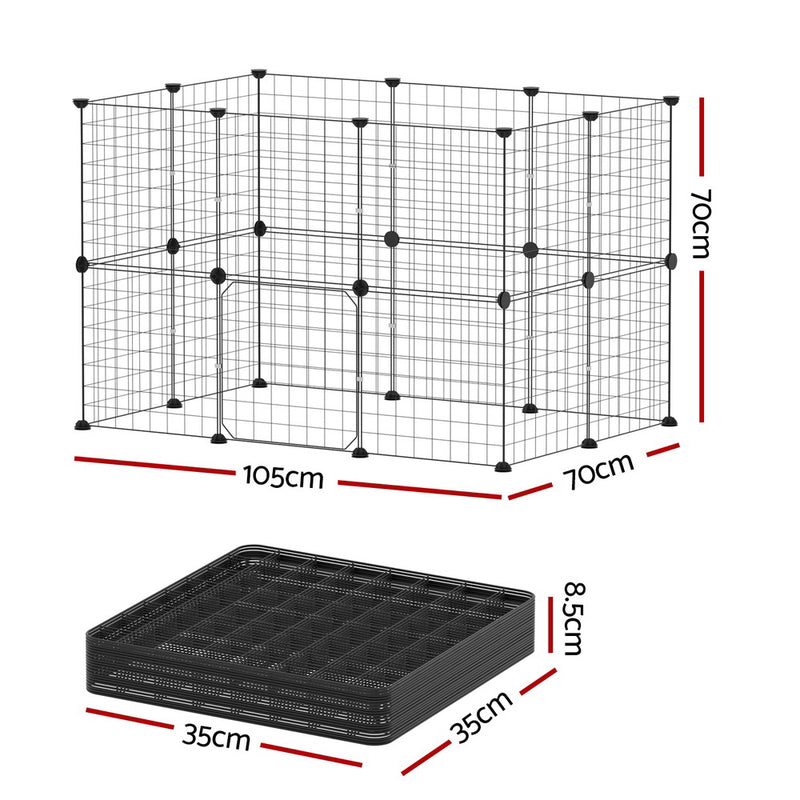 i.Pet Pet Dog Playpen Enclosure Cage 20 Panel Puppy Fence Play Pen Foldable Metal — image 2