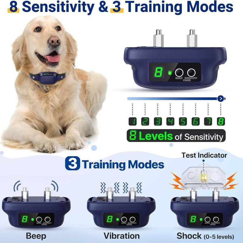 Rechargeable Anti-Bark Dog Collar – 3 Training Modes, Blue — image 4