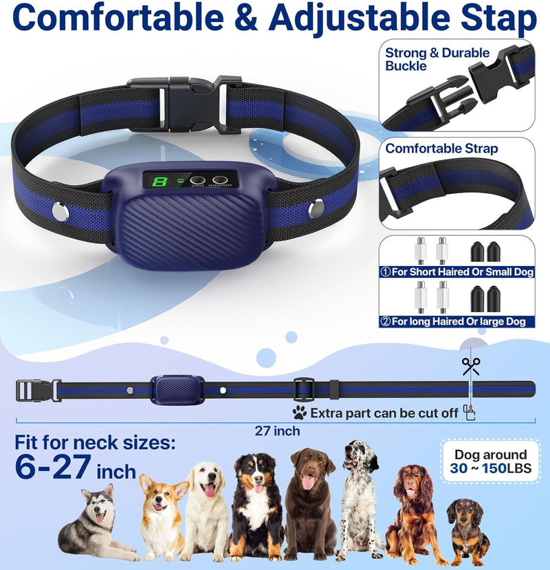Rechargeable Anti-Bark Dog Collar – 3 Training Modes, Blue — image 5