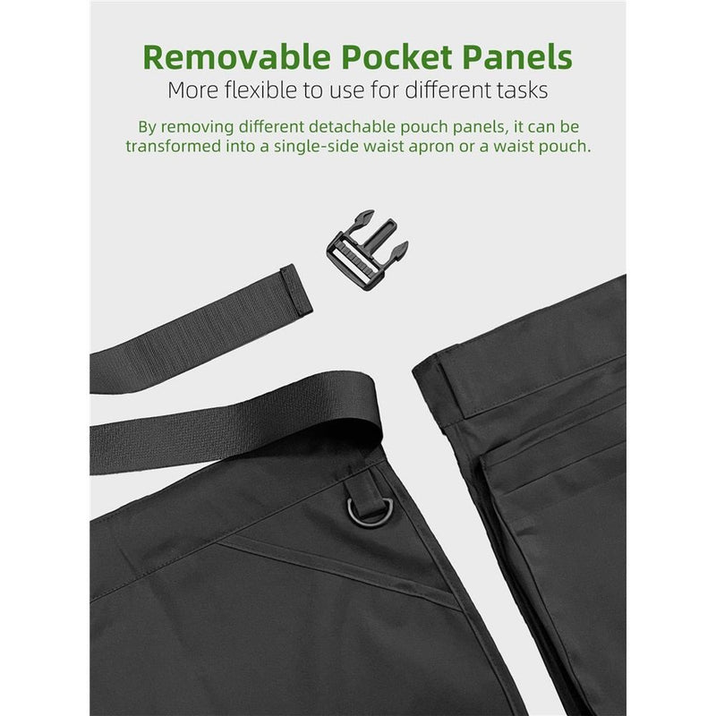 Dog Training Treat Pouch with Detachable Pockets – Waist Belt (Black)