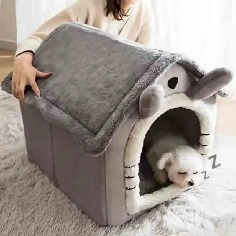 Soft Indoor Dog House & Bed, Washable Grey β image 5