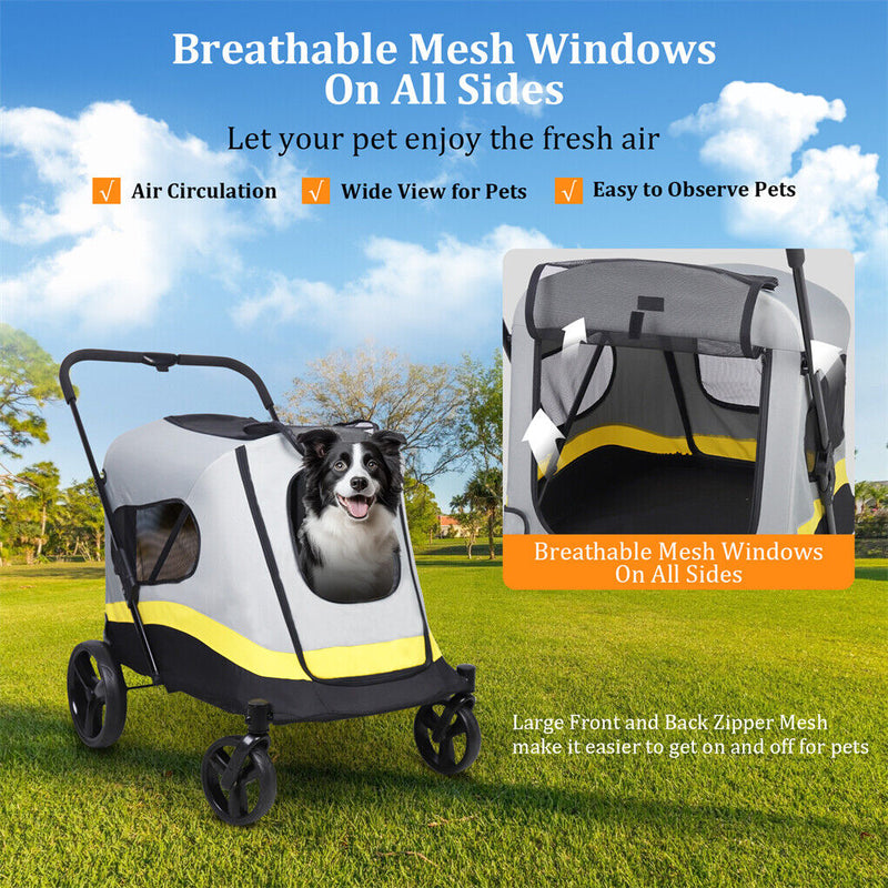 Dog Stroller w/ Rain Cover Foldable Pet Cart β image 5