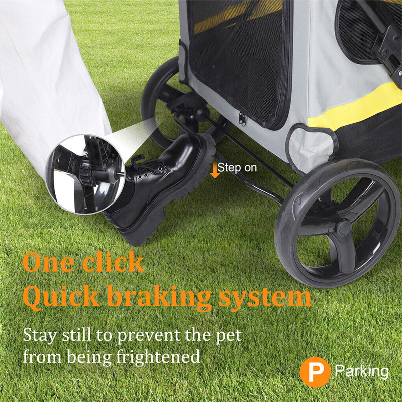 Dog Stroller w/ Rain Cover Foldable Pet Cart β image 6