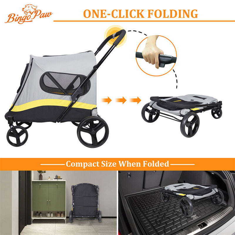 Dog Stroller w/ Rain Cover Foldable Pet Cart β image 8