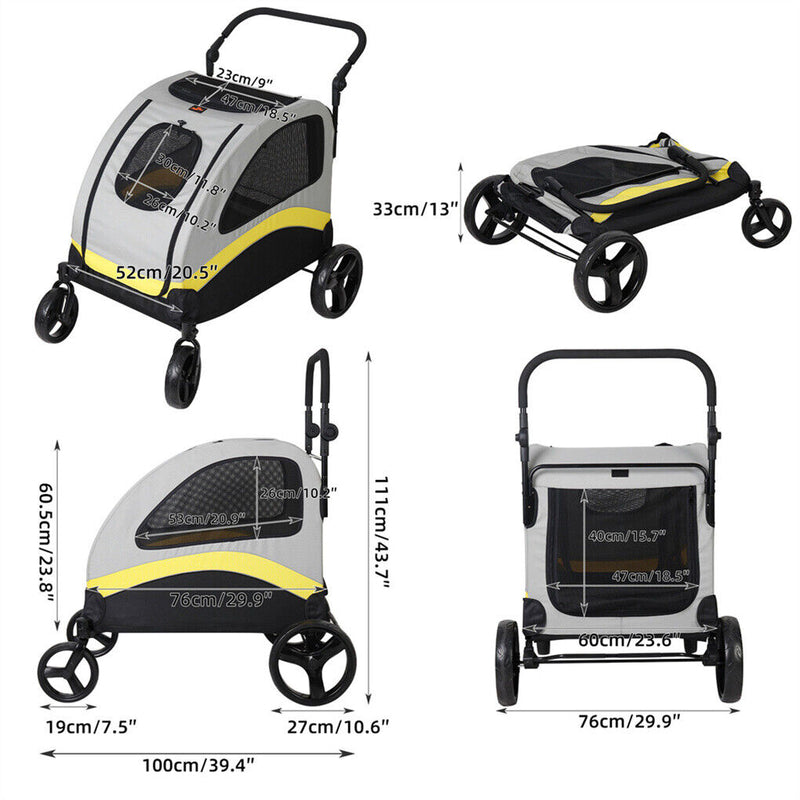 Dog Stroller Large Foldable Pet Travel Cart — image 2