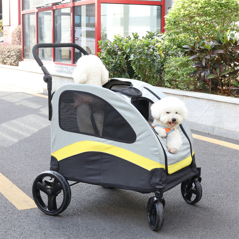 Dog Stroller w/ Divider, Foldable Pet Cart β image 7