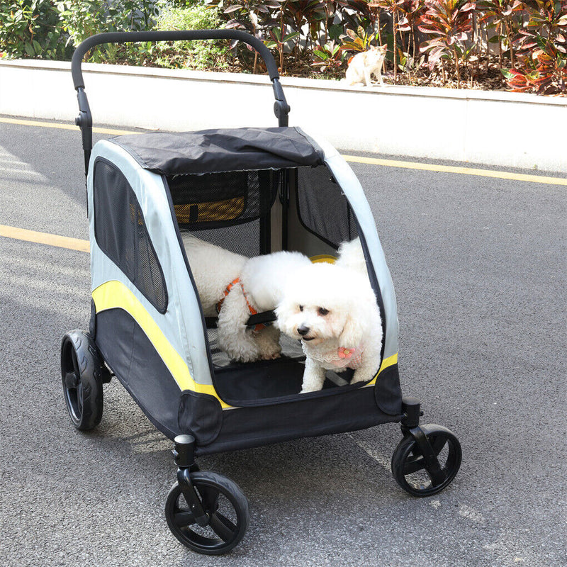 Dog Stroller w/ Divider, Foldable Pet Cart β image 9