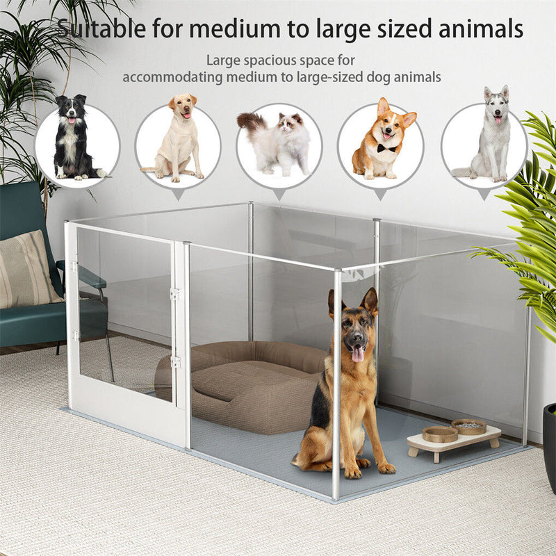 Large Acrylic Dog Playpen 163x102.5x80CM, 6 Panels — image 3