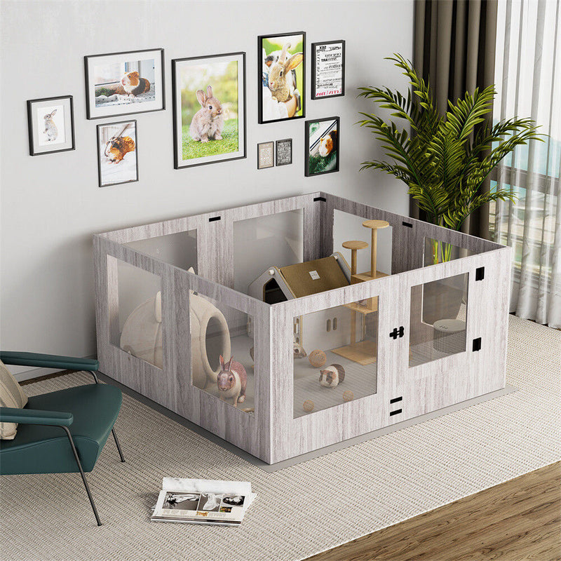 Indoor Dog Pen Tempered Glass Kennel w/ Pad β image 3