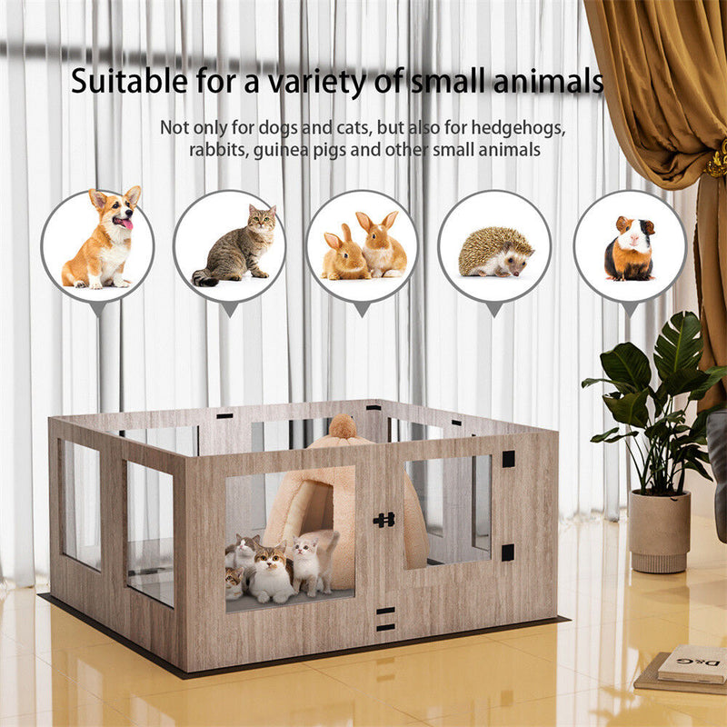 Indoor Dog Pen Tempered Glass Kennel w/ Pad β image 8