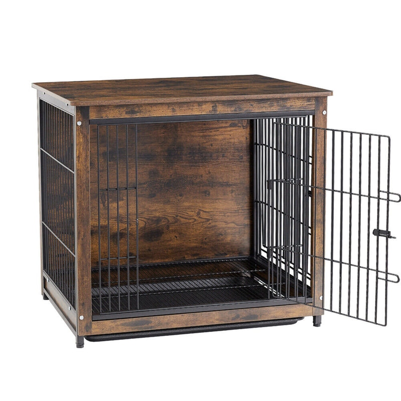 Small Wooden Dog Crate Indoor Kennel 63x51x59cm End Table Nightstand — image 3