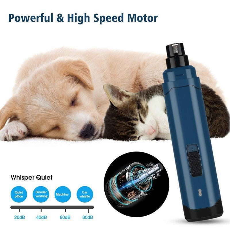 LED Light Pet Nail Grinder Dog Cat Electric Trimmer 2 Speed Rechargeable Filer — image 15