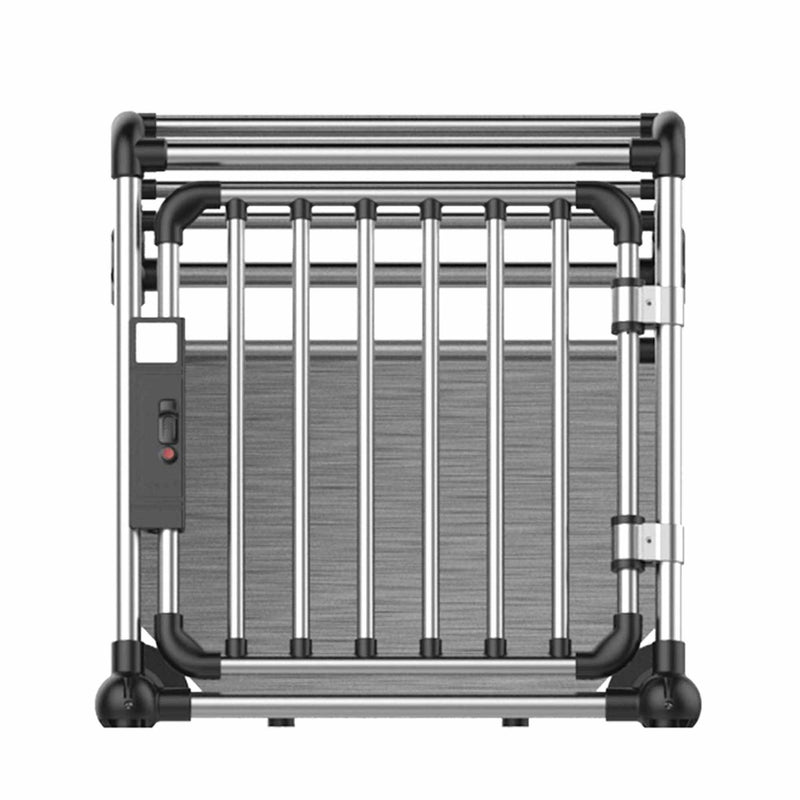 Aluminium Dog Travel Crate 56x65x77cm - Medium Pet Car Transport Cage Kennel Box — image 2