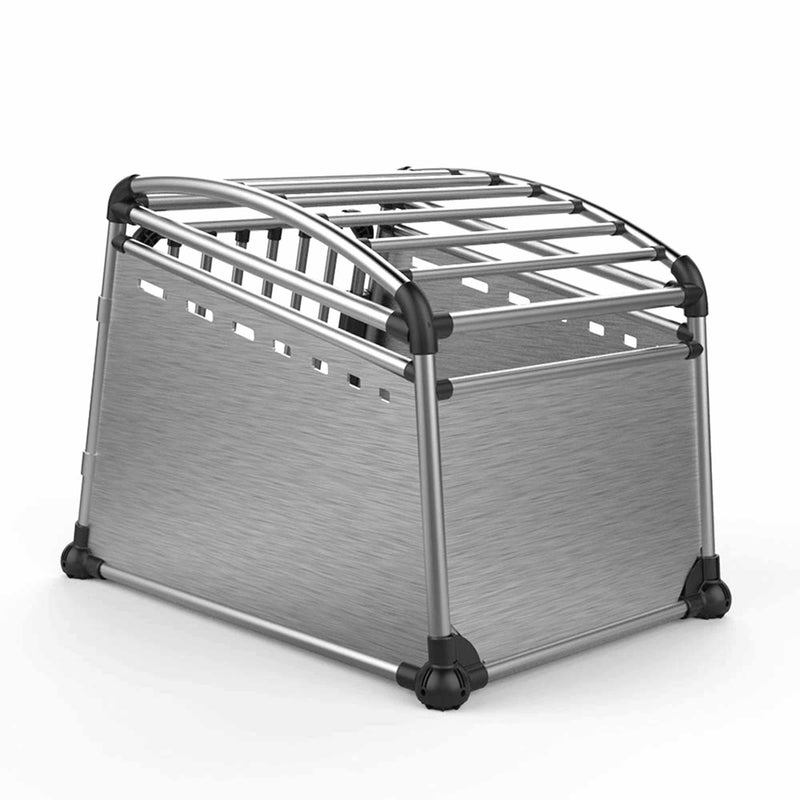 Aluminium Dog Travel Crate 56x65x77cm - Medium Pet Car Transport Cage Kennel Box — image 3