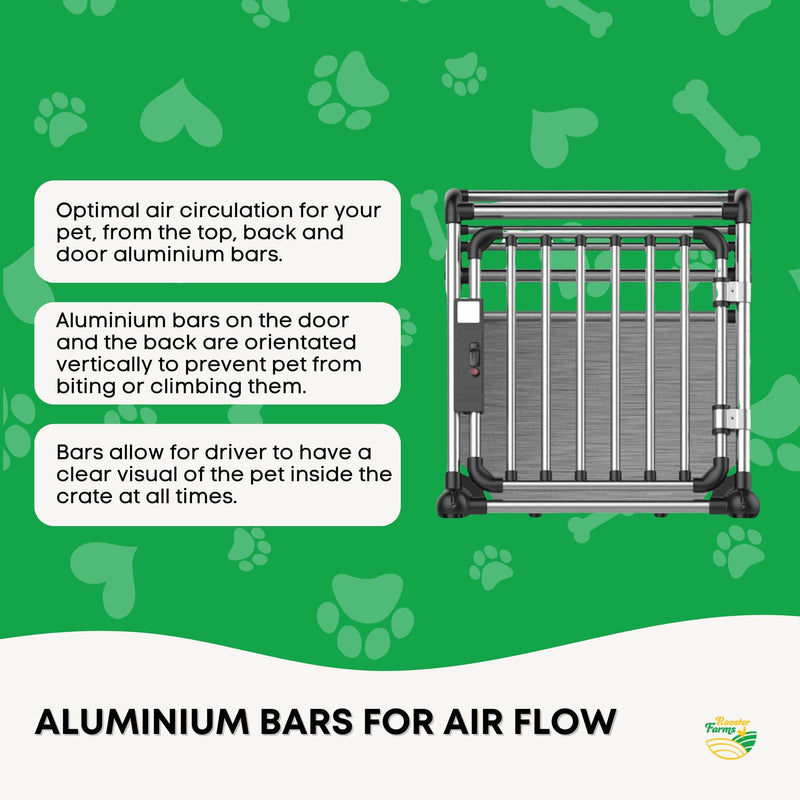 Aluminium Dog Travel Crate 63x68x88cm - Large Pet Car Transport Cage Kennel Box — image 6
