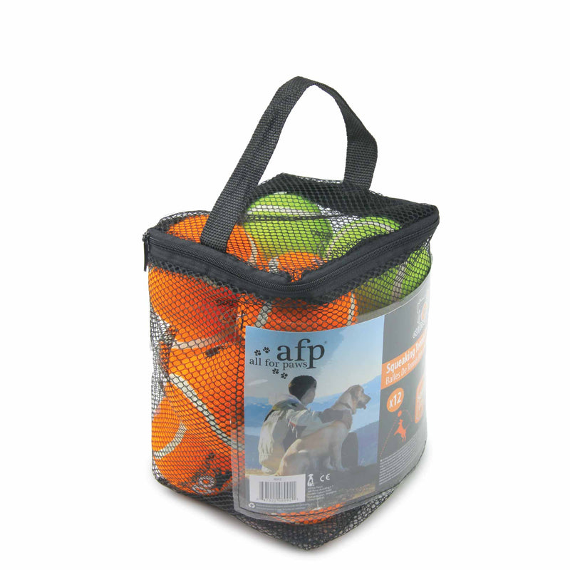 12 Pack Dog Squeaking Tennis Balls - 6.5cm Squeaky Sound Fetch Play Toy — image 3
