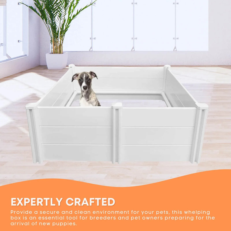 Rooster Farms 0.95m PVC Dog Whelping Box Puppy Birthing Pen - Anti-Crush Rail — image 3