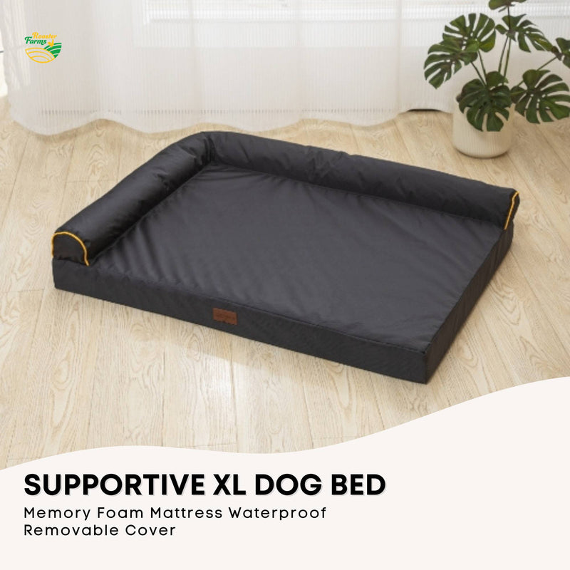 Rooster Farms Supportive Dog Bed XL Grey - Egg Crate Foam Waterproof Mattress — image 2