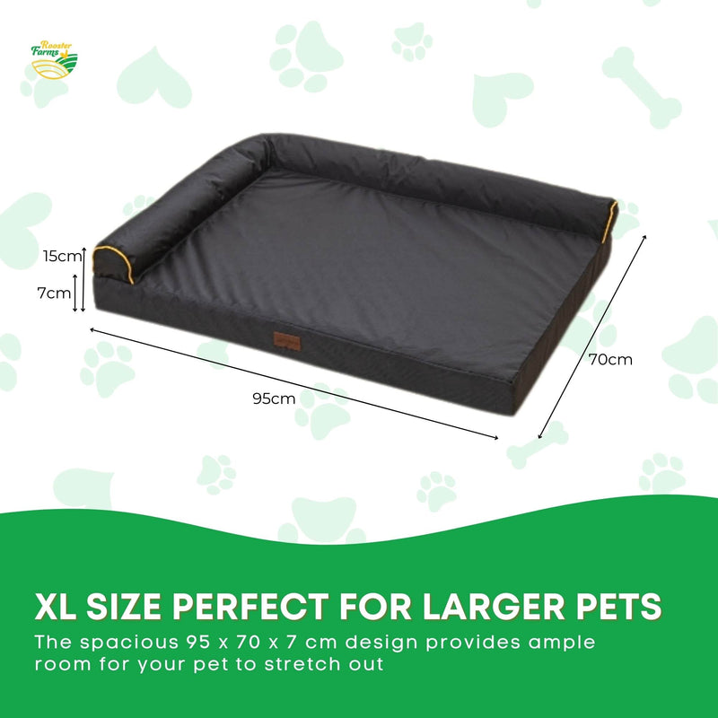 Rooster Farms Supportive Dog Bed XL Grey - Egg Crate Foam Waterproof Mattress — image 5