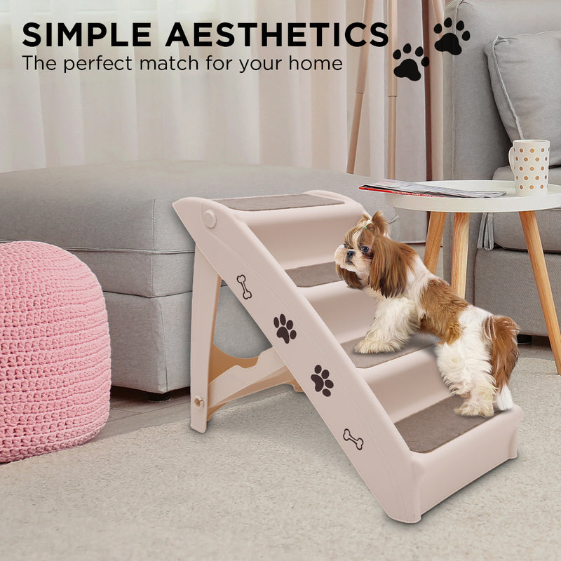 Furtastic Foldable Pet Stairs In White - 50cm Dog Ladder Cat Ramp — image 5