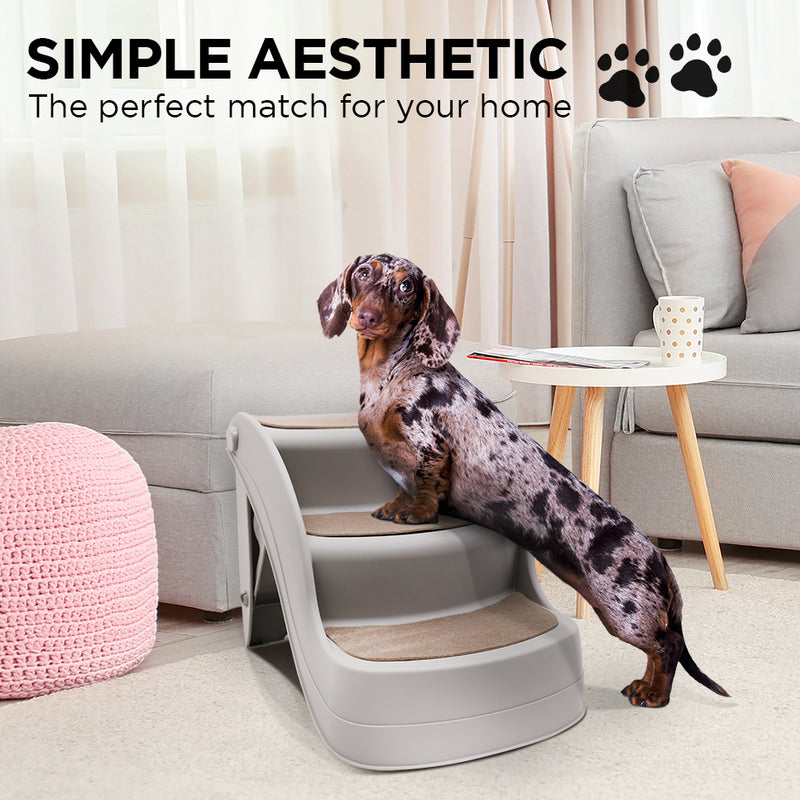 Furtastic Foldable Pet Stairs In Grey - 38cm Dog Ladder Cat Ramp — image 7
