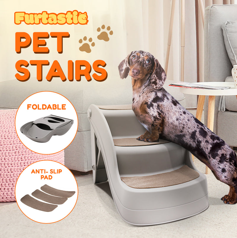 Furtastic Foldable Pet Stairs In Grey - 38cm Dog Ladder Cat Ramp — image 11