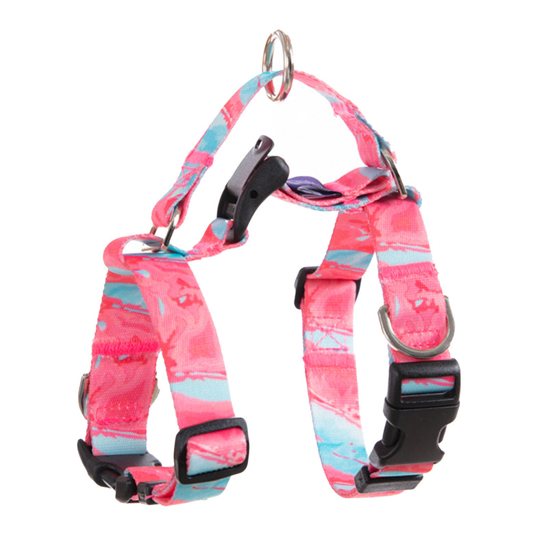 Double-Lined No-Pull Dog Harness β Adjustable, All-Day Comfort | Marble Pink, Size L