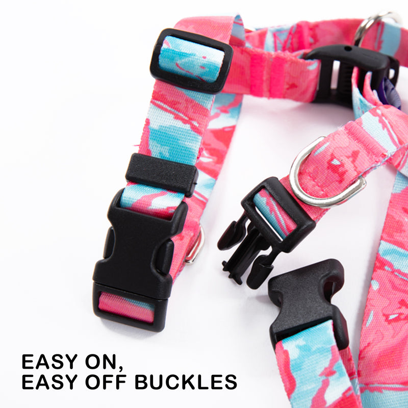 Double-Lined No-Pull Dog Harness β Adjustable, All-Day Comfort | Marble Pink, Size L β image 6