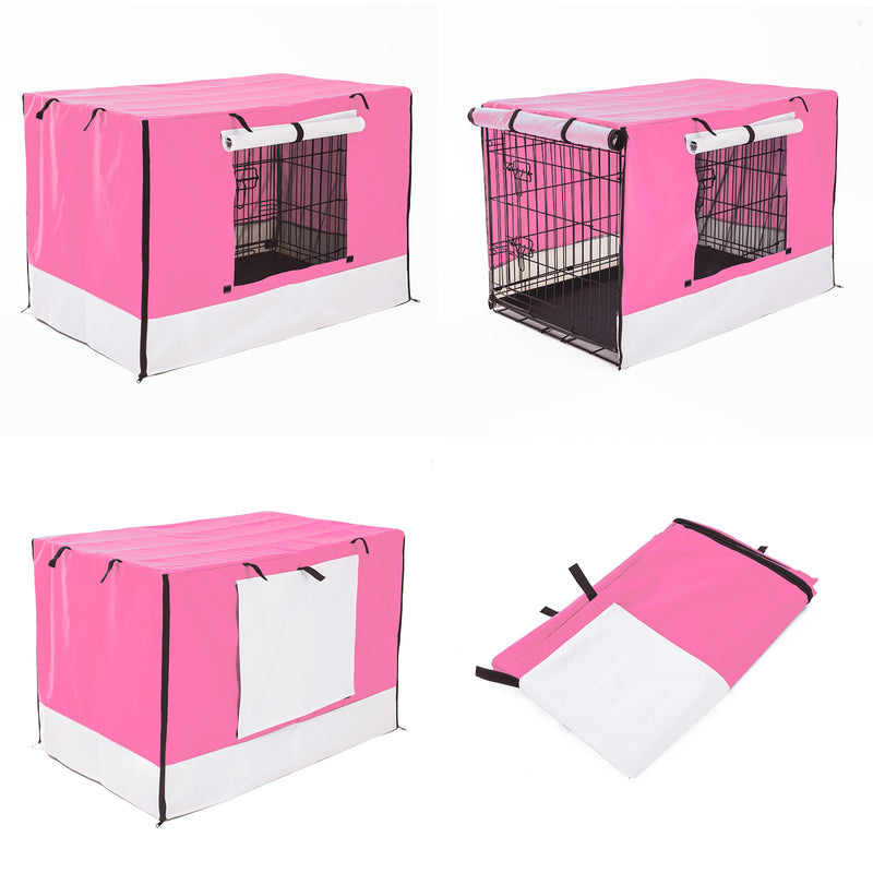 Cage Cover Enclosure for Wire Dog Cage Crate 24in PINK β image 3