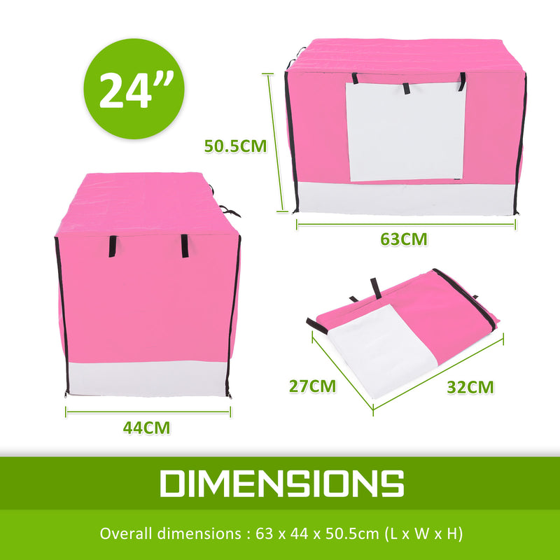 Cage Cover Enclosure for Wire Dog Cage Crate 24in PINK β image 11