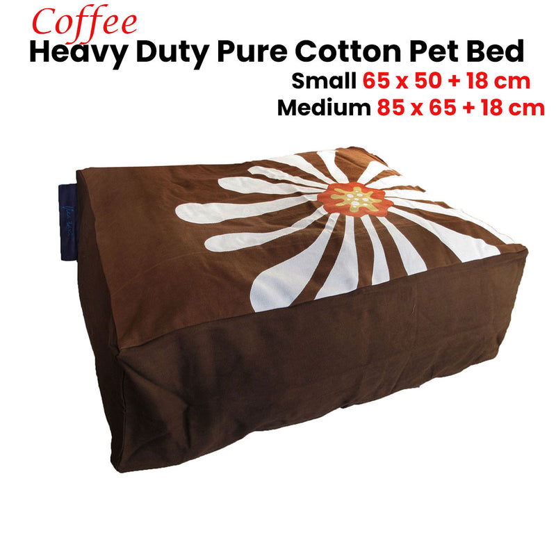 Heavy Duty Pure Cotton Pet Dog Bed Cover Small Coffee β image 2