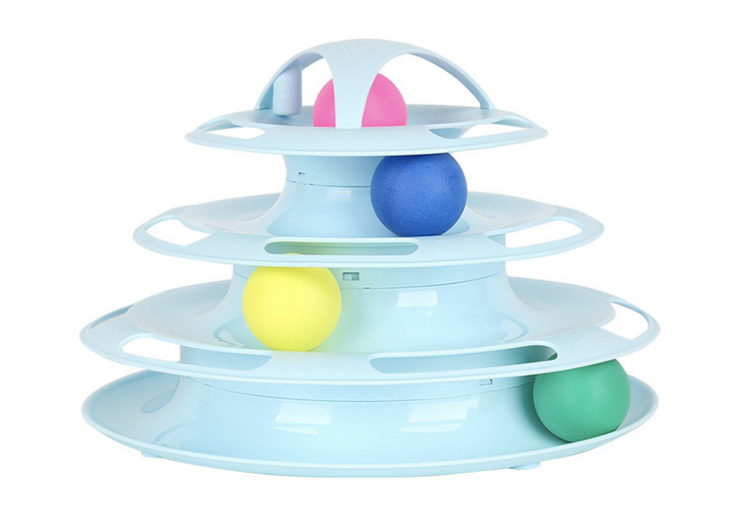 Funny Cat Toy Plastic Tower Interactive Track Ball Playing Game - Assorted Colours β image 4