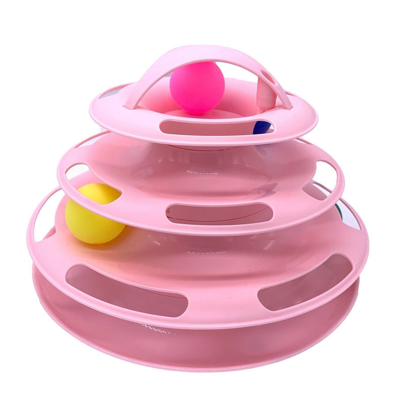 Funny Cat Toy Plastic Tower Interactive Track Ball Playing Game - Assorted Colours β image 5