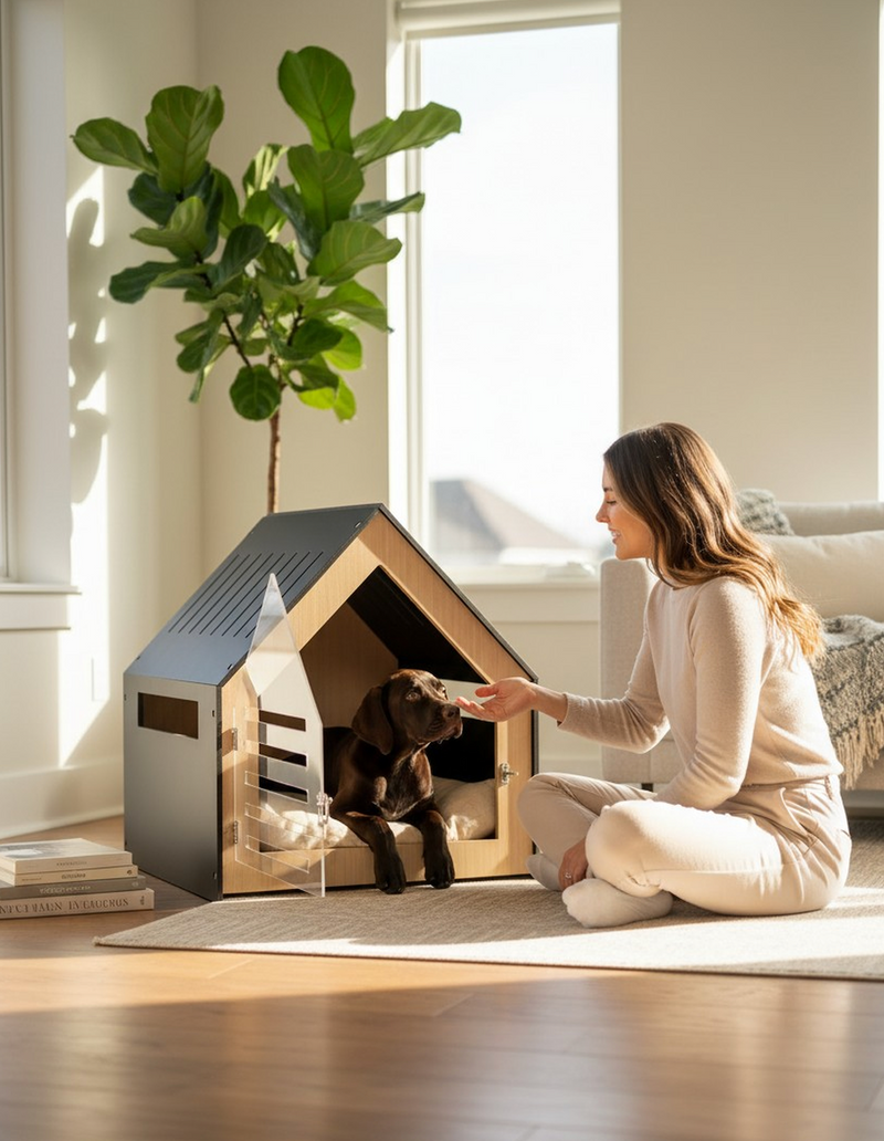 Modern Pet House Dog Crate (White) — image 4