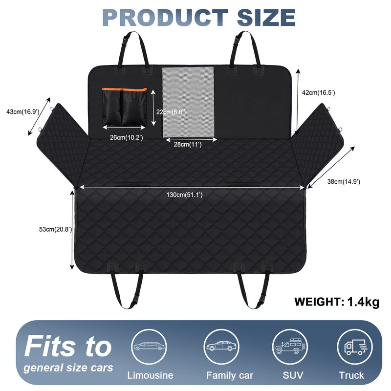 Dog Car Seat Cover, Waterproof Pet Seat Cover for Back Seat with Side Flaps, Non-Slip Durable Scratchproof Dog Hammock for Cars, Trucks and SUVs — image 2