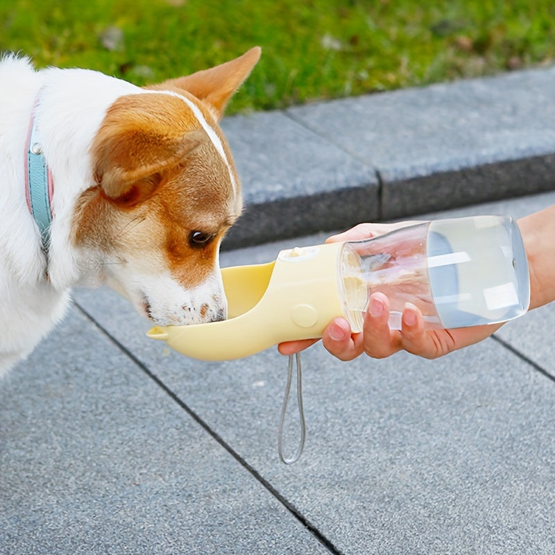 Portable Dog Water Bottle with Bowl Dispenser-380ml Purple Pet Travel Cup, Leak-proof, One-Hand Operation — image 4