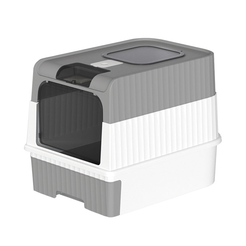 Large Enclosed Cat Litter Box with Drawer and Scoop - Odor Control, Removable Tray, Easy Clean Design β image 4